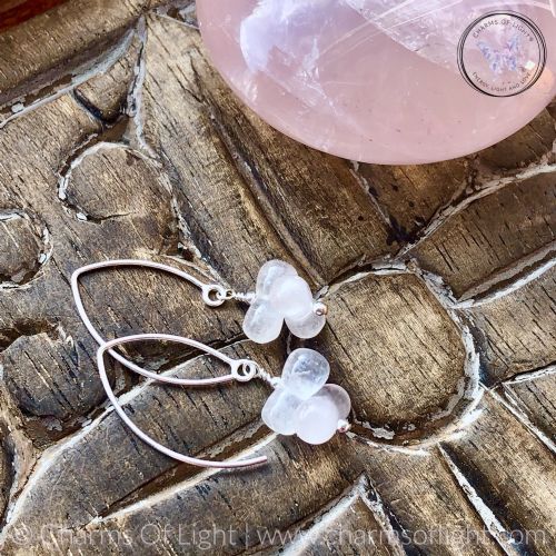 Rose Quartz Bubble Drop Earrings